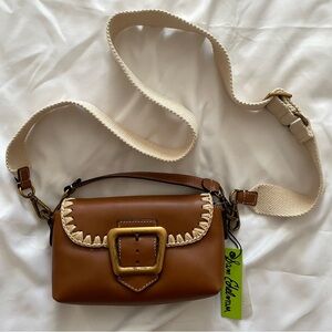 Sam Edelman Bohemian Coastal Style Brown Leather Crossbody Bag